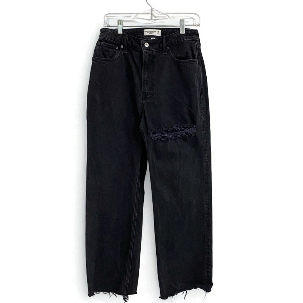 A&F The 90s Relaxed Black Jeans High Rise 28/6s